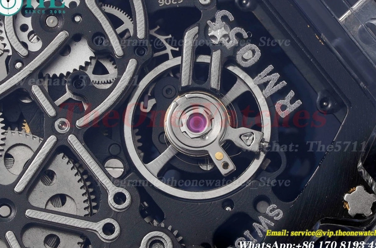 on strap  Dial RM055 Skeleton Transparent Transparent Rubber Sonic Clone  RMUL2 0208